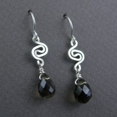 YOJ10-08 Celtic Spiral Smoky Quartz Earrings