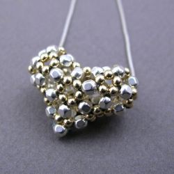 YOJ09-15 Beaded Puff Heart Pendant