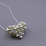 YOJ09-15 Beaded Puff Heart Pendant