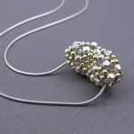 YOJ09-15 Beaded Puff Heart Pendant