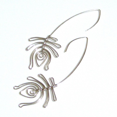 YOJ11-02 Peacock Feather Earrings